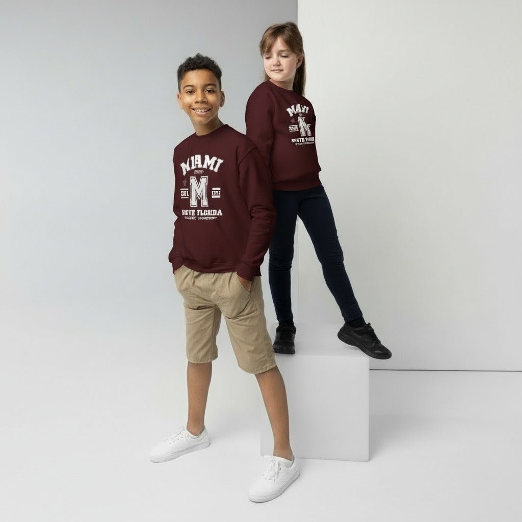 Miami Varsity Youth Crewneck Sweatshirt - Chinchilla Choons